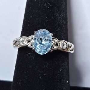 Sky Blue & White Topaz Sterling Silver Ring